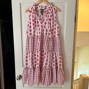 Chelsea & Theodore Red and White Floral Dress